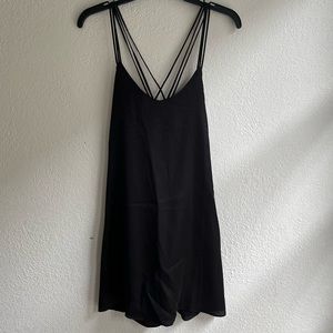 Silk mini dress with spaghetti straps